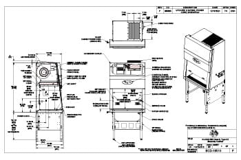 NU-540-300, 3-ft 115V Class II Biosafety Cabinet Drawing