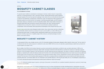 Biosafety Cabinet Classes