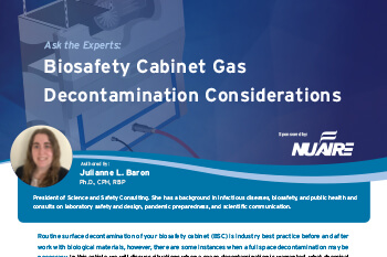 Biosafety Cabinet Gas Decontamination Considerations