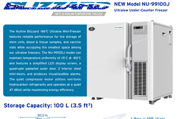 Blizzard Mini NU-99100J Ultralow Freezer Flyer