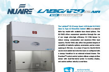 LabGard NU-543S Class II, Type A2 Biosafety Cabinet Product Flyer