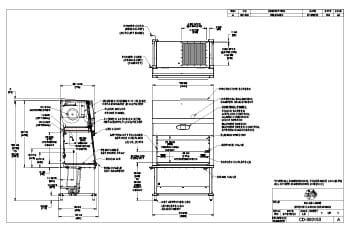 NU-581-400E Biosafety Cabinet with Automatic Base Stand Drawing (230V)