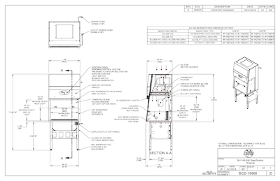 NU-140-330 LAFW 115V Cut Sheet | NuAire