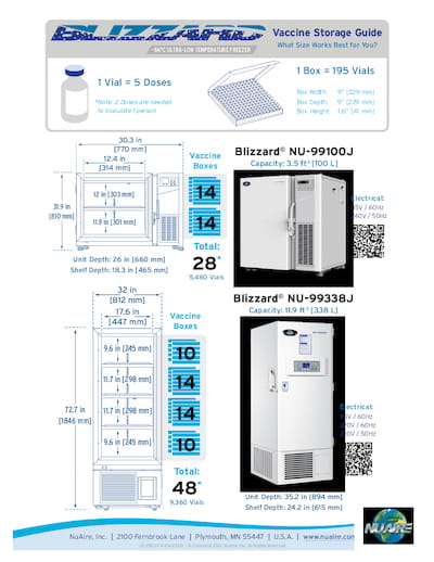 Blizzard Ultralow Freezer Vaccine Storage Flyer