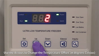 Blizzard NU-99100J Ultralow Freezer Setting the Ambient Temperature Offset