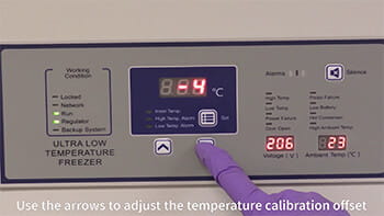 Blizzard J Model Ultralow Freezer Setting the Temperature Calibration Offset
