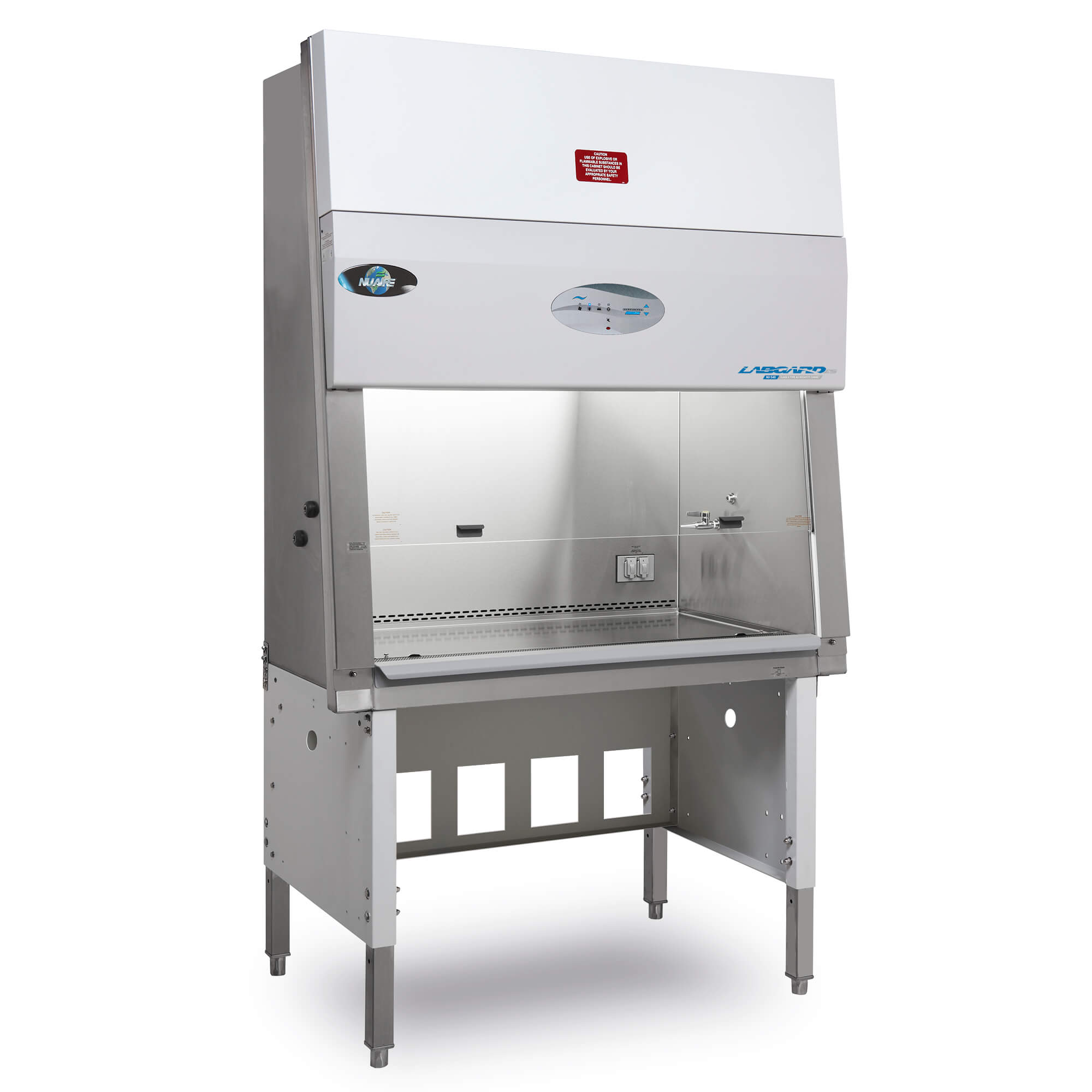 Right-facing view of the NuAire NU-540-400 Class II Type A2 Biosafety Cabinet, 4-foot (1.2 m) wide.