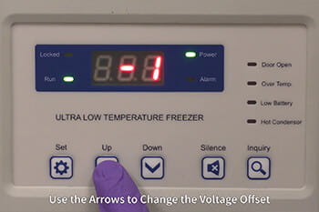 Blizzard NU-99100J Ultralow Freezer Setting the Voltage Calibration Offset