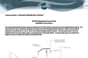 NU-976 Disposable Forearm Pads Installation Instructions