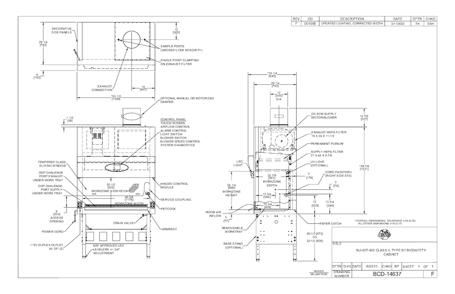 NU-427-400 Biosafety Cabinet Cut Sheet