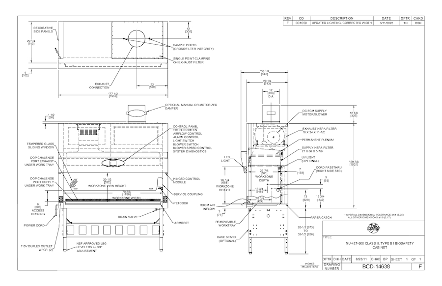 NU-427-600 Biosafety Cabinet Cut Sheet