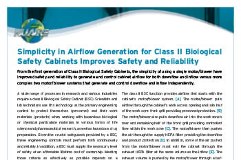 Biosafety Cabinet Single Motor versus Dual Motors