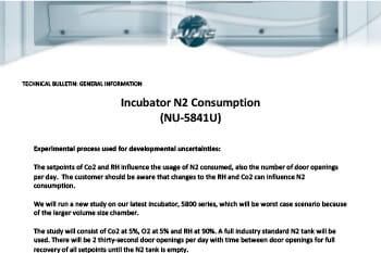 N2 Consumption in NU-5800 Series Incubators with O2 Control
