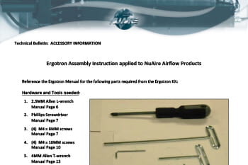 Ergotron Assembly Instructions for NuAire Airflow Products