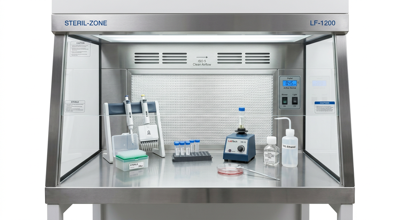 AireGard NU-140 Vertical Laminar Airflow Workstation features a smooth work zone.