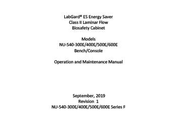 LabGard NU-540 Class II Type A2 Biosafety Cabinet – Operation & Maintenance Manual (OM0280)