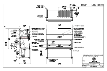 NU-581-600E, 1.8 Meter Biosafety Cabinet Drawing (230V)