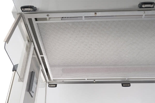 NuAire NU-622 Animal Transfer Station diffuser showing optimized airflow design for vivarium cage changing