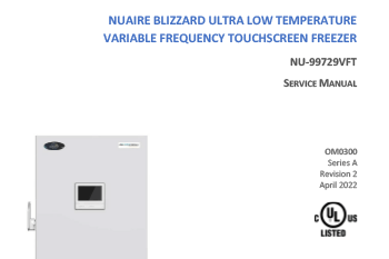 NU-99729VFT Ultralow Freezer Service Manual