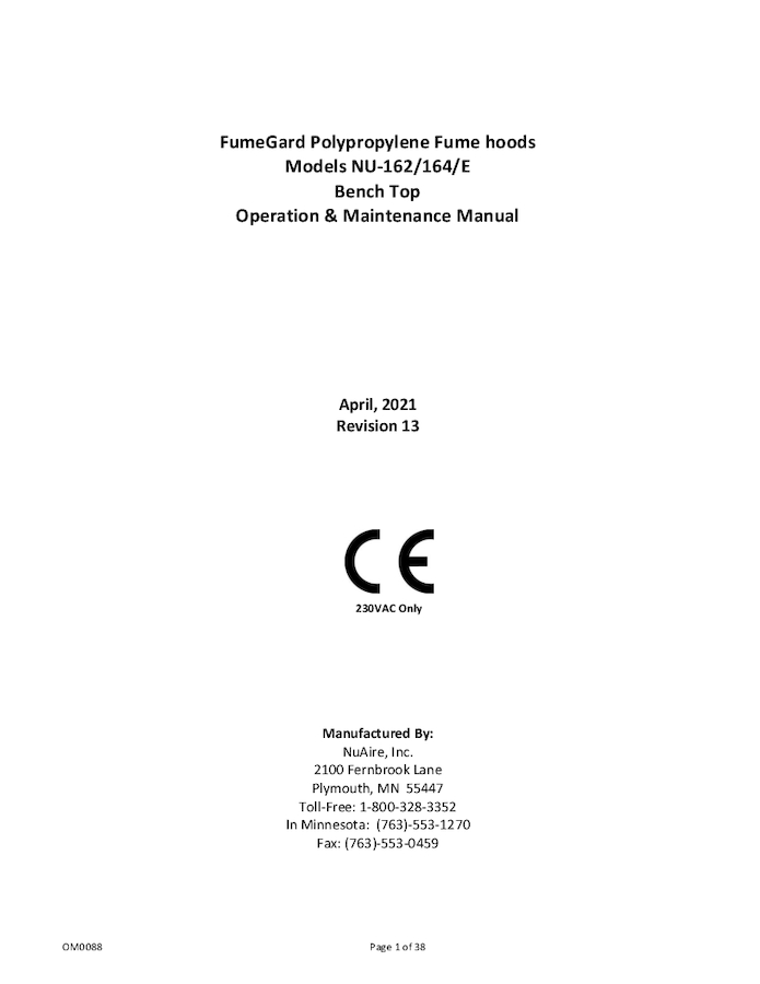 NU-162 and NU-164 Manual