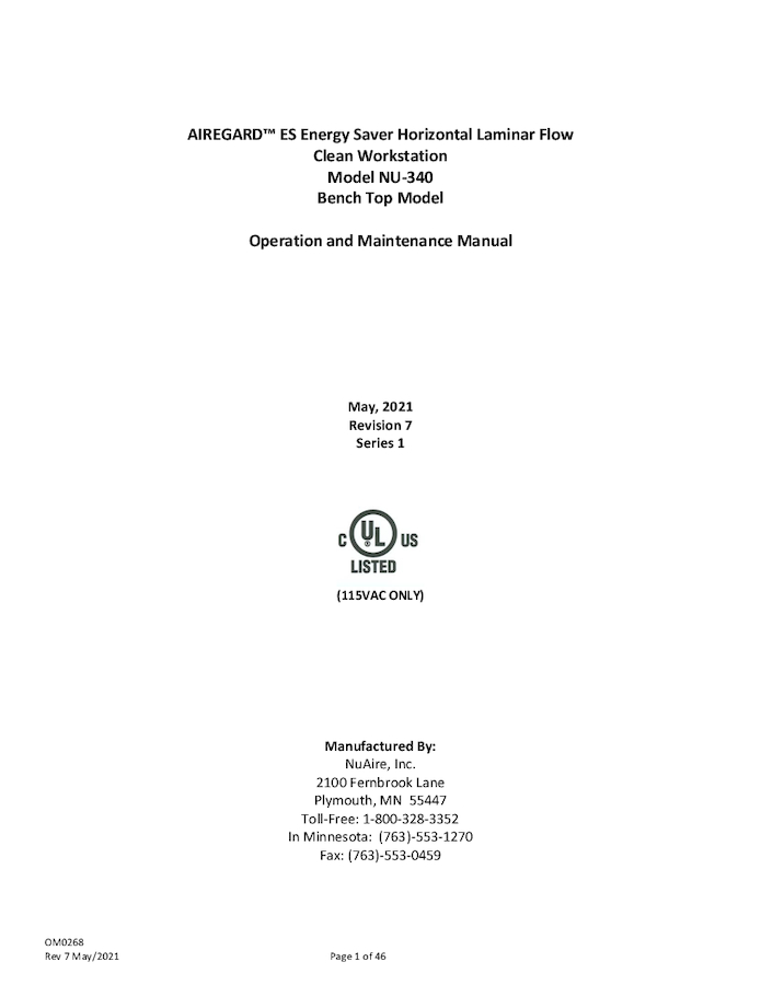 NU-340 Series 1 Manual