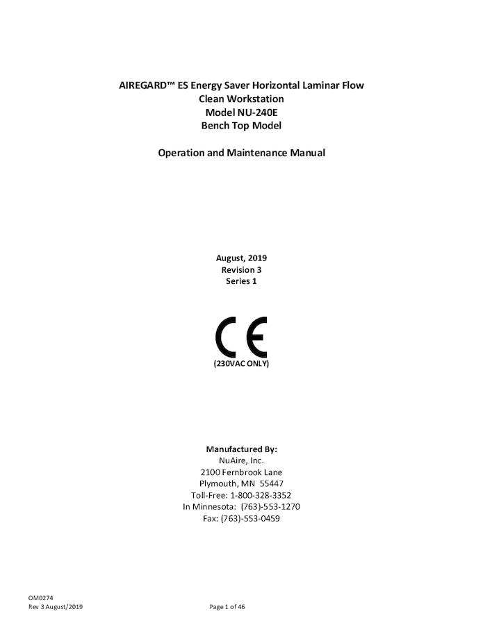 NU-240E Series 1 Manual