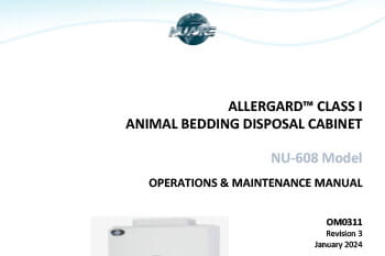 NU-608 Animal Waste Station 115V Manual