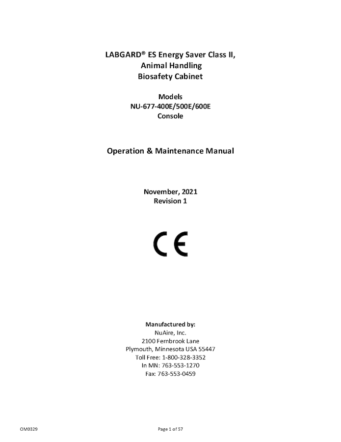 OM0329 NU-677E Operation & Maintenance Manual