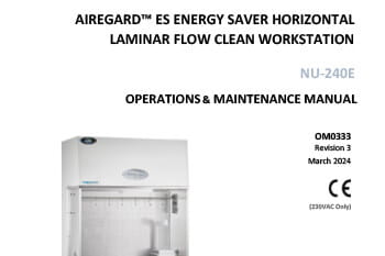 OM0333 NU-240E Laminar Flow Hood Manual