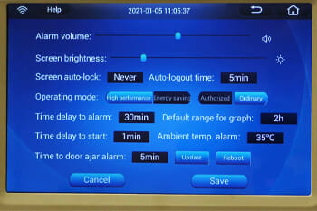 Setting Audio and Visual Preferences for the Interface and Alarms on a Blizzard VFT Ultralow Freezer